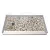 60-in x 32-in Genuine Marble Tiled Shower Base with Left Hand Drain, Pebble Creme Pattern