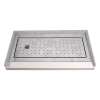 60-in x 32-in Genuine Marble Tiled Shower Base with Left Hand Drain, Square White Pattern