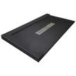 51-in x 40-in Trimslate Shower Base  with Adjustable Double Threshold and Center Drain, in Dark Grey