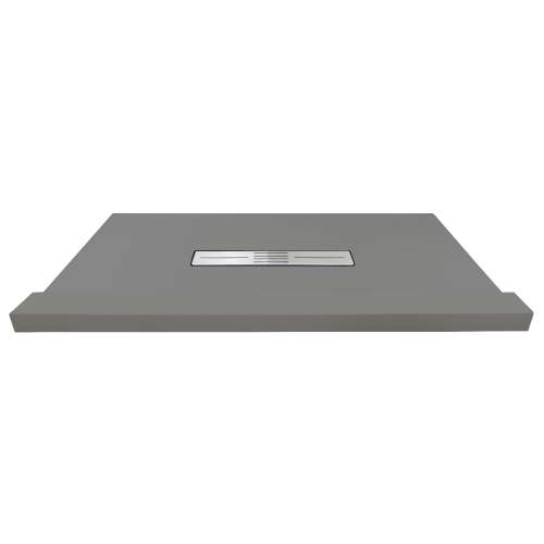 79-in x 40-in Trimslate Shower Base  with Adjustable Single Threshold and Center Drain, Dark Grey