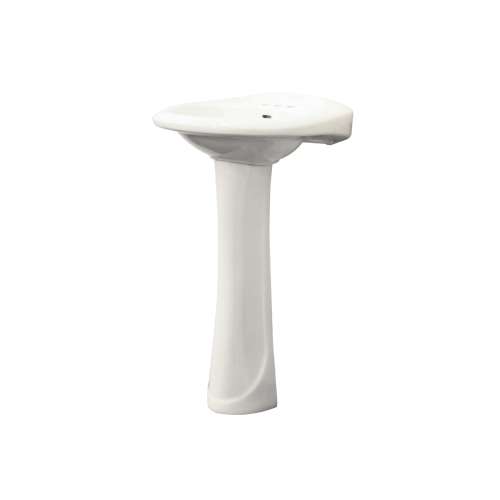 Samuel Mueller Millwood Grande Vitreous China Lavatory Sink with 4-in centers for use with TP-1410 Pedestal Leg, in White