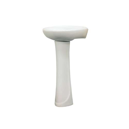 Samuel Mueller Millwood Petite Vitreous China Lavatory Sink with 4-in centers for use with TP-1440 Pedestal Leg, in White