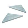 9" Solid Surface Corner Shelves Pair with Brackets, Iceberg Grey