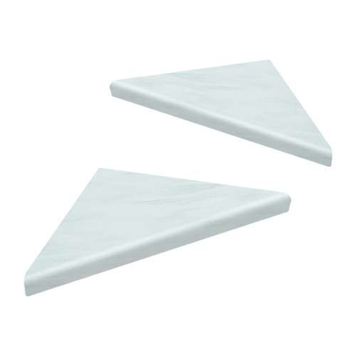 9" Solid Surface Corner Shelves Pair with Brackets, Bellagio