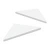 9" Solid Surface Corner Shelves Pair with Brackets, White