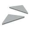 9" Solid Surface Corner Shelves Pair with Brackets, Grey