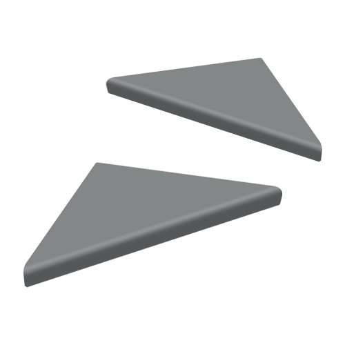 9" Solid Surface Corner Shelves Pair with Brackets, Dark Grey