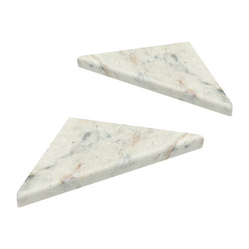 9" Solid Surface Corner Shelves Pair with Brackets, Butterscotch