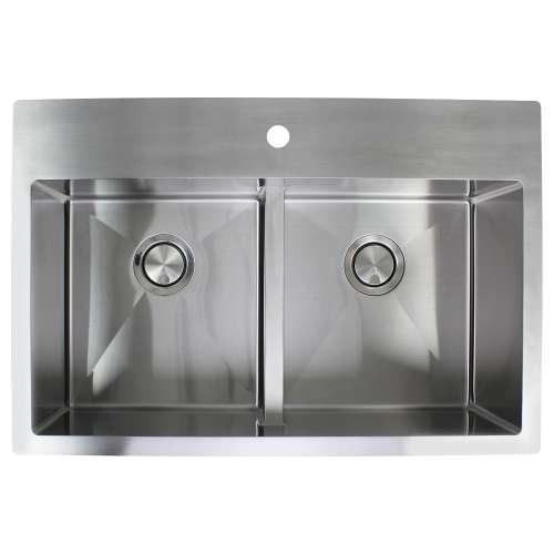 Samuel Mueller Monterey Stainless Steel 33-in Dual Mount Kitchen Sink - Multiple Hole Configurations Available - SMMTDE332210-M