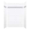 Monterey 60-in X 36-in X 96-in Shower Wall Kit with Weaver Grey Deco Strip, in Bookmatched White Tile