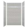 Monterey 60-in X 36-in X 96-in Shower Wall Kit with Diamon White Deco Strip, in Bookmatched Grey Stone Tile