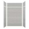 Monterey 60-in X 36-in X 96-in Shower Wall Kit with Weaver Grey Deco Strip, Grey Stone Tile