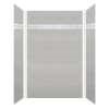 Monterey 60-in X 36-in X 96-in Shower Wall Kit with Diamon White Deco Strip, in Bookmatched Grey Stone Velvet