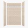 Monterey 60-in X 36-in X 96-in Shower Wall Kit with Hexagon Off-White Deco Strip, in Bookmatched Butternut Tile