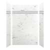Monterey 60-in X 36-in X 96-in Shower Wall Kit with Weaver Grey Deco Strip, in Bookmatched Carrara Velvet