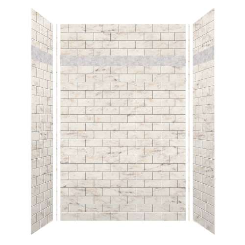 Monterey 60-in X 36-in X 96-in Shower Wall Kit with Hexagon Off-White Deco Strip, Butterscotch Tile
