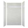 Monterey 60-in X 36-in X 96-in Shower Wall Kit with Diamon White Deco Strip, in Bookmatched Moonstone Tile