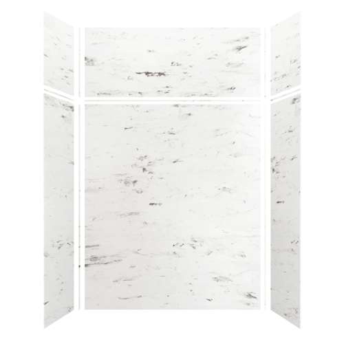 Monterey 60-in x 36-in x 72/24-in Glue to Wall 3-Piece Transition Shower Wall Kit, Carrara/Velvet