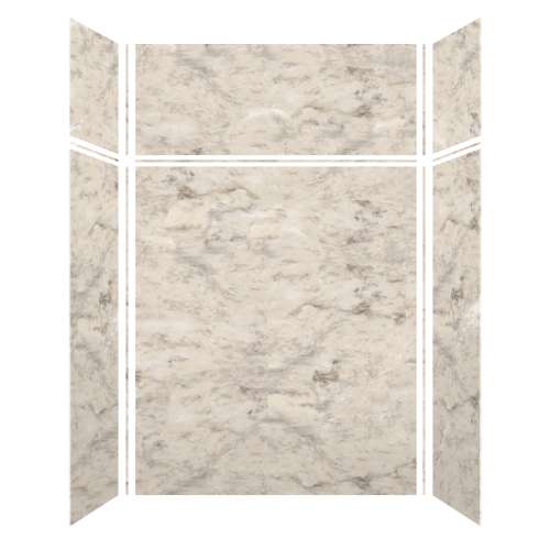 Monterey 60-in x 36-in x 72/24-in Glue to Wall 6-Piece Transition Shower Wall Kit, Creme/Velvet
