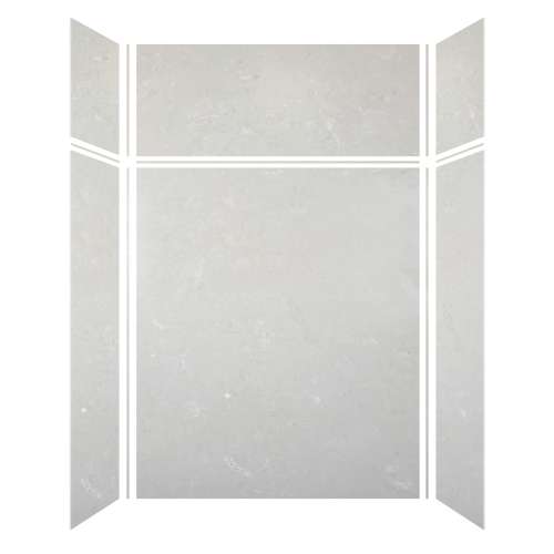 Monterey 60-in x 36-in x 72/24-in Glue to Wall 6-Piece Transition Shower Wall Kit, Moonstone/Velvet
