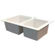 Samuel Mueller Renton Granite 33-in Drop-In Kitchen Sink Kit with Grids, Strainers and Drain Installation Kit - K-SMRTDO3322