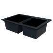 Samuel Mueller Renton Granite 33-in Drop-In Kitchen Sink Kit with Grids, Strainers and Drain Installation Kit in Black