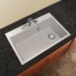 Samuel Mueller Renton 33in x 22in silQ Granite Drop-in Single Bowl Kitchen Sink with 1 Pre-Drilled Faucet Hole, in White