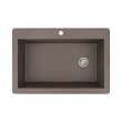 Samuel Mueller Renton Granite 33-in Drop-In Kitchen Sink Kit with Grids, Strainers and Drain Installation Kit in Espresso