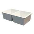 Samuel Mueller Renton Granite 31-in Undermount Kitchen Sink Kit with Grids, Strainers and Drain Installation Kit in White