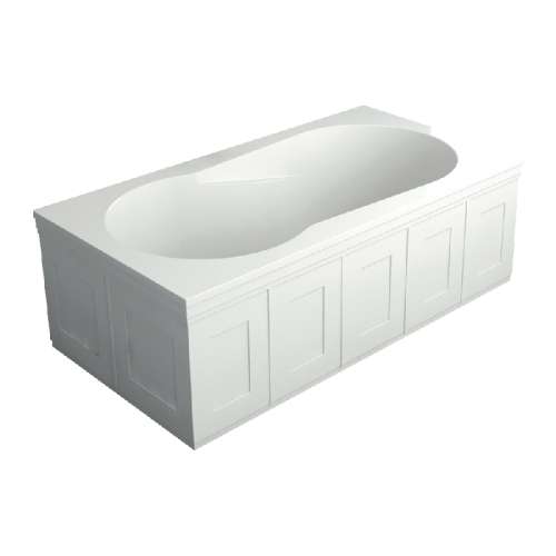 Samuel Mueller Blair 60-in L x 32-in W x 19-in H Resin Stone Freestanding Bathtubwith end drain, includes Front, Back, and Both