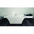 Samuel Mueller Lyla 60-in L x 30-in W x 24-in H Resin Stone Freestanding Bathtub with center drain, White