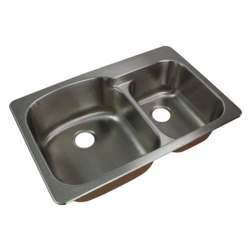 Samuel Mueller Silhouette 33in x 22in 18 Gauge Drop-in Double Bowl Kitchen Sink with 1 Faucet Hole
