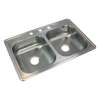 Samuel Mueller Silhouette 33in x 22in 22 Gauge Drop-in Double Bowl Kitchen Sink with 3 Faucet Holes