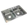 Samuel Mueller Silhouette 33in x 22in 22 Gauge Drop-in Double Bowl Kitchen Sink with 4 Faucet Holes