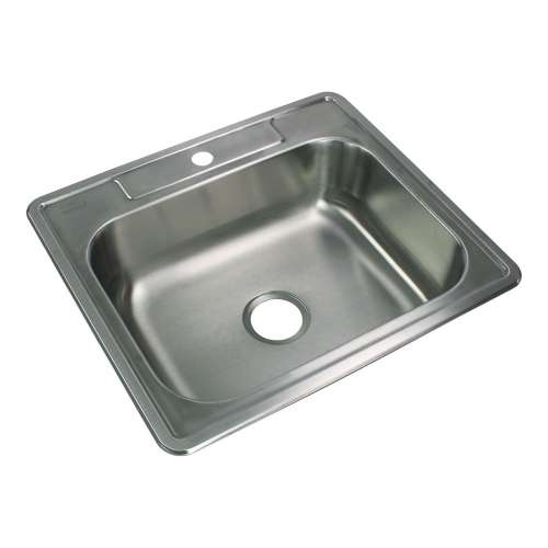 Samuel Mueller Silhouette 25in x 22in 22 Gauge Drop-in Single Bowl Kitchen Sink with 3 Faucet Holes