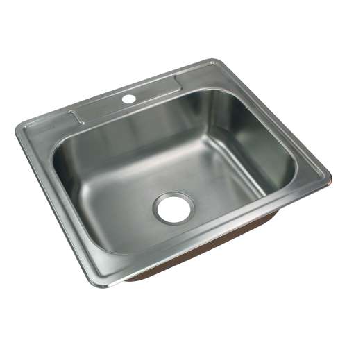 Samuel Mueller Silhouette 25in x 22in 18 Gauge Drop-in Single Bowl Kitchen Sink with 1 Faucet Hole