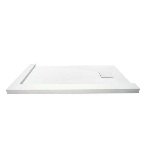 60-in x 32-in Trimslate Shower Base  with Adjustable Double Threshold and End (Reversible) Drain, White