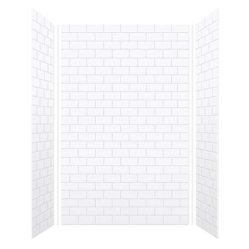 Monterey 60-in x 36-in x 96-in Glue to Wall 3-Piece Shower Wall Kit, White/Tile