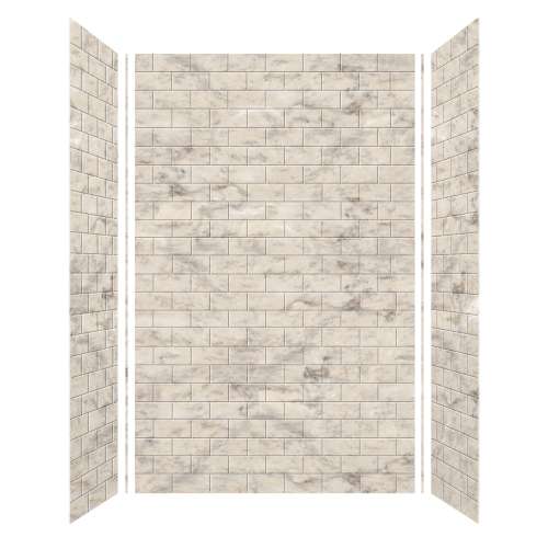 Monterey 60-in x 36-in x 96-in Glue to Wall 3-Piece Shower Wall Kit, Creme/Tile