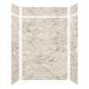 Monterey 60-in x 36-in x 84/12-in Glue to Wall 3-Piece Transition Shower Wall Kit, Creme/Velvet