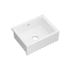 24" Bowland Single Bowl Apron Front Fireclay Kitchen Sink, BL2418WH