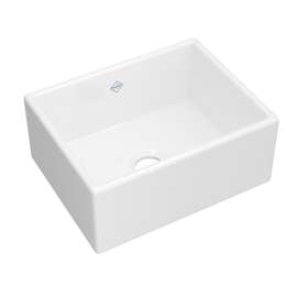 Shaker(TM) 24" Single Bowl Farmhouse Apron Front Fireclay Kitchen Sink, MS2418WH