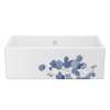 Shaker(TM) 33" Single Bowl Farmhouse Apron Front Fireclay Kitchen Sink With Eucalyptus Design, MS3318WHECBS
