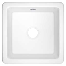 Lancaster(TM) 18" Single Bowl Square Fireclay Bar/Food Prep Kitchen Sink, RC1818WH