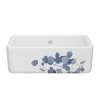 Lancaster(TM) 30" Single Bowl Farmhouse Apron Front Fireclay Kitchen Sink With Eucalyptus Design, RC3018WHECBS-C