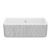 Lancaster(TM) 30" Single Bowl Farmhouse Apron Front Fireclay Kitchen Sink With Lines Design, RC3018WHLNSI-C