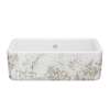 Lancaster(TM) 30" Single Bowl Farmhouse Apron Front Fireclay Kitchen Sink With Metallic Design, RC3018WHMTGO-C