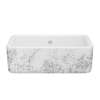 Lancaster(TM) 30" Single Bowl Farmhouse Apron Front Fireclay Kitchen Sink With Metallic Design, RC3018WHMTSI-C