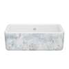 Lancaster(TM) 30" Single Bowl Farmhouse Apron Front Fireclay Kitchen Sink With Patina Design, RC3018WHPTBS-C