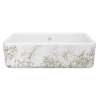 Lancaster(TM) 33" Single Bowl Farmhouse Apron Front Fireclay Kitchen Sink With Metallic Design, RC3318WHMTGO